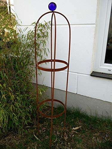 Zen Man 031788-4 Arche de Jardin en métal patiné pour rosiers et Roses à la Main Bleu foncé 25 x 25 x 130 cm