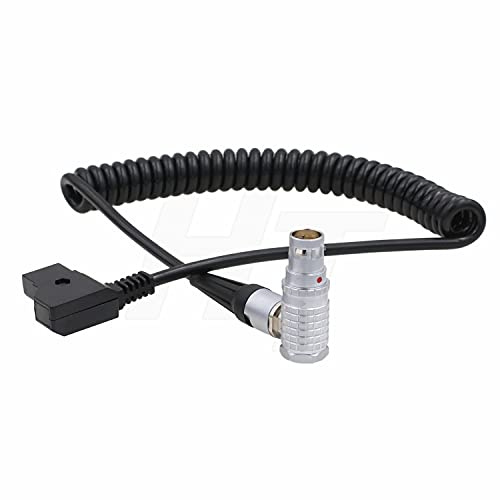 HangTon Power Cable for ARRI Alexa 35, Mini, Amira, Alexa Mini LF Camera D-tap P-tap to Right Angle 8 Pin (Spirial coiled, Right Angle 8-Pin)