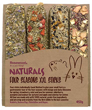 Rosewood Naturals Four Seasons XXL Sticks, Small Animal Treats for Rabbits, Guinea Pigs, Chinchillas and Degus, 450g