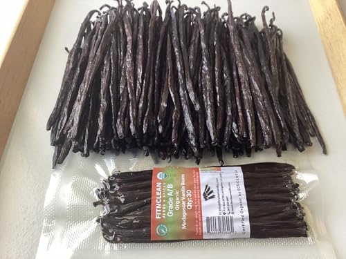 30 Organic Madagascar Vanilla Beans Grade A/B. Certified USDA Organic. 5-7 by FITNCLEAN VANILLA. Bourbon Fresh Whole NON-GMO Pods