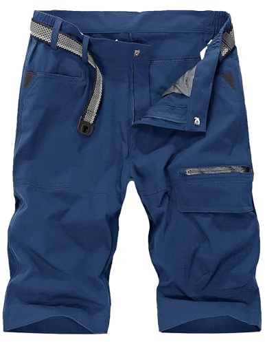 KEFITEVD Leichte Outdoor Bermuda Shorts Herren Schnelltrocknend Hose Kurz Wanderhose Atmungsaktiv Trekkinghose Multi Taschen Sommer Radhose | Funktionale Arbeitsshorts,Quick Dry,Hochbelastbar,viele Fächer,Optimal für Wandertouren und sommerliche Freizeit
