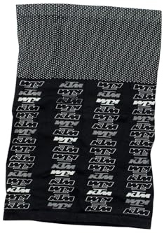 KTM Multifunktionstuch Halstuch Schlauchtuch Loop, leicht & atmungsaktiv, nahtfrei, schnelltrocknend, vielseitig Bandana Piratentuch Windschutz Moped, Motorrad, Fahrrad, Farbe:Schwarz/Grau