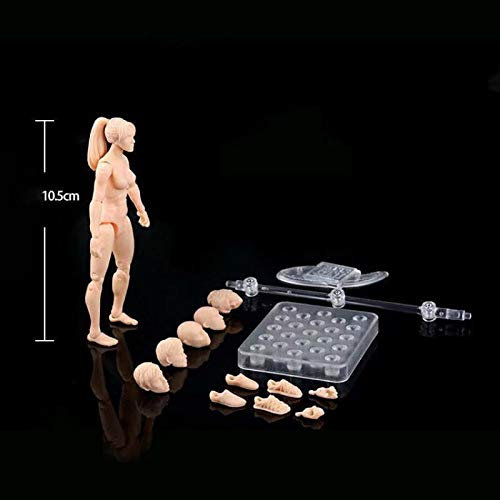 ZCXBHD Menschliche Schaufensterpuppe Mann/Frau Actionfigurenset Mit Zubehör-Kit Perfekt Zum Zeichnen Skizzieren Malen Künstler Cartoonfiguren Action,A