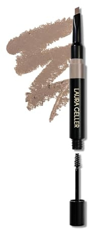 LAURA GELLER NEW YORK Sculpt-n-Stay 2-in-1 Waterproof Eyebrow Pencil & Brow Gel – Blonde – Fills Sparse Brows, Defines & Sets – Smudge-Proof, Long-Lasting, Natural Finish