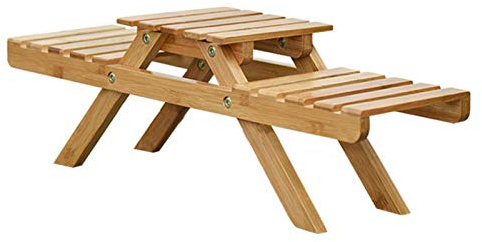 Extrawish Pflanzenregal Holz, Blumenregal Outdoor, Blumentreppe 2 Stufen Bambus, Blumenbank Pflanzentreppe Pflanzenregal Multilayer Faltbarer Blumenständer Für Garten Wohnzimmer Balkon Innen