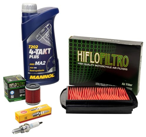 Wartungspaket Öl 1L + Luftfilter + Ölfilter + Zündkerze für Yamaha YZF-R 125 YZF-R125 RE11 RE111 Baujahr 2014-2018