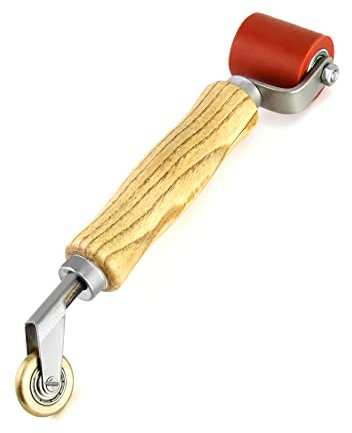 QWORK® 2 IN 1 Rullo di Saldatura, 40 mm Rullo di pressione in Silicone e 6mm Rullo di Pressione en Ottone per la Saldatura di Materiali Sintetici, Teloni in PVC e Pellicole