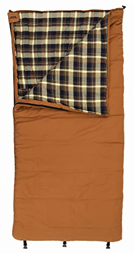 ALPS OutdoorZ Redwood -25° Sleeping Bag, Plaid Flannel Lined, Cotton Canvas/Extreme Cold Weather/Oversized/Extra Warm/TechLoft Insulation