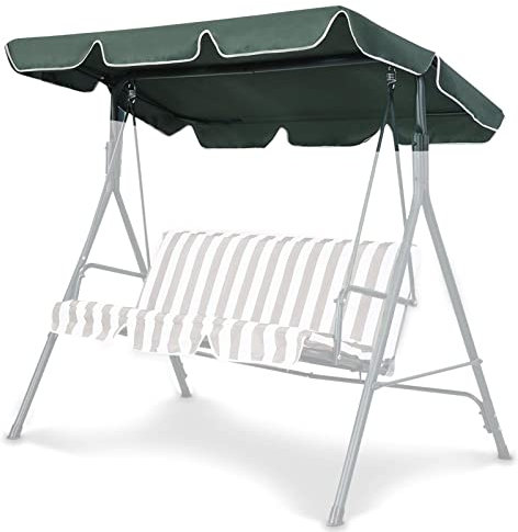 NBCV Replacement Canopy for Swing Seat 2 & 3 Seater Hammock Cover Top Garden Outdoor, Replacement Canopy Top Cover With 4 Reinforced Corner Pockets, Waterproof,Green,164x114x15cm