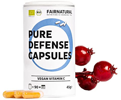 Fairnatural Natürliches BIO Vitamin C mit hoher Bioverfügbarkeit [Regional aus Deutschland] aus Acerola Extrakt | 90 Kapseln | Biologisch, vegan & hochdosiert