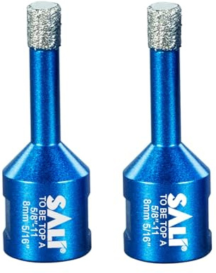 Diamant Trockenbohrer Fliesenbohrer 8mm 2 Stücke M14 Gewinde Diamantbohrer Glasbohrer Set Lochsäge für Keramik, Granit, Porzellan, Fliesen, Feinsteinzeug, Mauerwerk, Marmor, für Winkelschleifer