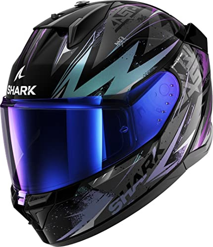 SHARK, Integralhelme motorrad D-SKWAL 3 BLAST-R black green glitter KGX, M | Kratzfestes Visier