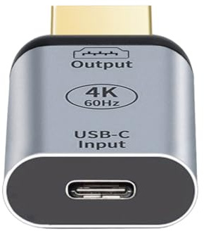NFHK USB-C-Eingang Buchse auf HDMI-Stecker, Displays, Waschbecken, HDTV-Adapter, 4K, 60Hz, 1080p, für Tablet, Handy, Laptop