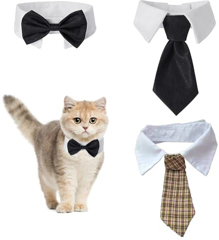 3 Stück Haustier-Dekorations-Fliegenhalsband, Verstellbares Smokinghalsband, Verstellbare Fliege für Hunde, Fliege für Hunde, verstellbare Fliege für Welpen, für Katzen- und Hundedekoration
