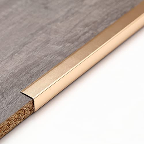 Trimold Aluminum Peel and Stick L Molding Corner Guards with 90° Angle for Wall Door Frame Cabinet Baseboard Protection and Decoration, 1.3m x 2cm (3Pcs)