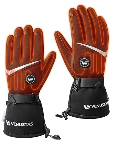 Venustas Heated Gloves for Men & Women, Rechargeable Electric Gloves for Arthritis, Winter Heated Motorcycle Ski Work Gloves