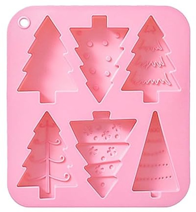 EIHI Silikonformen, Weihnachtsbaum-Silikonform, Weihnachtsbaum-Schokoladenform, Backform, Seife, Schmelzen, Süßigkeiten, Kuchen, Gelee, Backformen für Weihnachtsdekoration, Familienfeier, DIY, 1 Stück