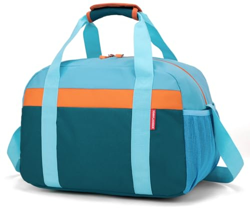 HawLander Small Duffle Bag for Kids Boys or Girls, Gym Bag for Sports Travel(Teal Blue)
