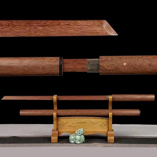 HJHUUA Gerades Schwert aus Palisander,handgefertigtes Bokken,hölzernes Katana mit Scheide zur Präsentation,Dekoration,Rollenspiel,Geschenk,Kampfkunst,Kendo
