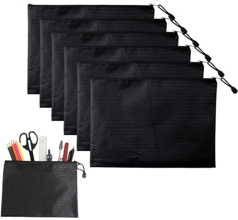 6 Stück Geldtaschen Banktasche, A5 Oxford-Stoff Banktasche, Geldscheintasche mit Reißverschluss, Bankmappe Groß, Bargeld Aufbewahrung, Brieftasche Dokumententasche für Schule, Haushalt, Business