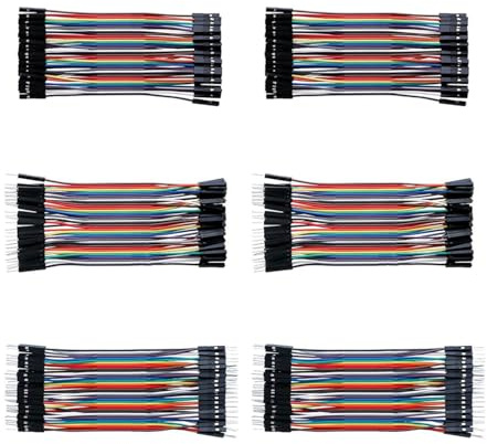 240pcs Multicolored Dupont Wire 40pin Male to Female,40pin Female to Female, 40pin Male to Male Breadboard Jumper Ribbon Cables Kit Compatible with Arduino Projects(6 * 10CM)