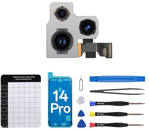 CYKJGS for iPhone 14 Pro Camera Replacement Rear Camera Replacement 12MP HD Video HDR Photo Main Camera Flex Cable Lens Module Assemble Full Repair Tools Kit A2650 A2889 A2890 A2891 A2892