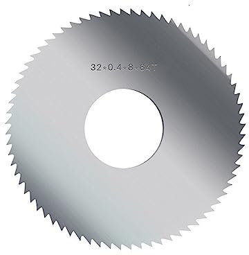 Saw Blade Slitting Saw Blade 32mm Circular Milling Cutting Disc for CNC Slitting Machine Steel PVC Wood Cutting Tool(32x0.3x8mm 64T)