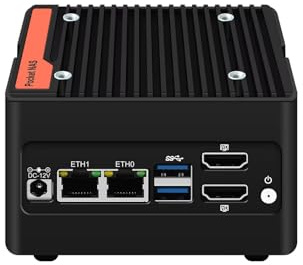SJRC 4 Bay NAS Mini PC 3 N355, 4 x NVMe Micro NAS Server for Desktop, 2 x i226-V 2.5GbE LAN Network Attached Storage with USB3.2, Support WiFi7/BT5.4, Barebone NO RAM/SSD/OS