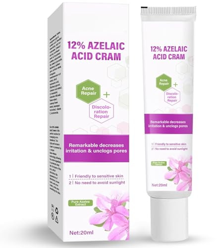 agctrler Azelainsäure, 12% Azelainsäure Creme, Wirksame Rosacea Gesichtspflege, Hellt Pickelmale und zur Beseitigung von Akne, Für alle Hauttypen geeignet und sensible Haut, 20ml