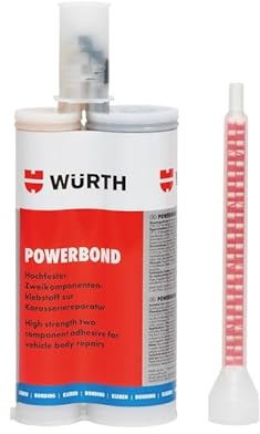 Powerbond Bodyword Adhesive 225ml compatible with Wurth 0893450100. High-strength 2-component epoxy resin system for bodywork repairs