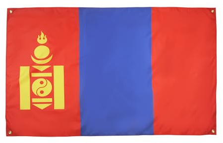 AZ FLAG Bandiera Mongolia 150x90 cm Mongola Poliestere Leggero 4 Occhielli