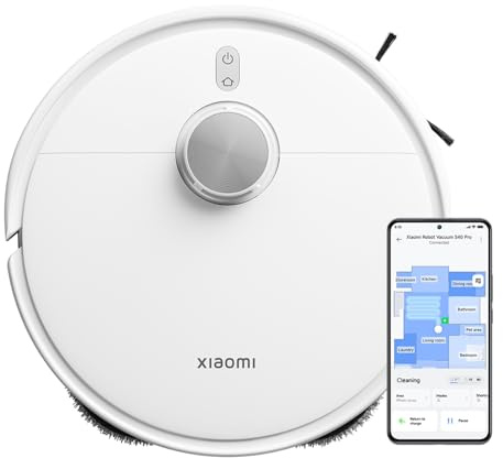 XIAOMI S40 Pro Robot Vacumm Cleaner with Mop, 15000Pa, Dual Extendable Arms | Dual Anti-Tangle System, Wide-angle Obstacle Avoidance, Smart Carpet Recognition, Automatic Mop Lfting, App & Voice control