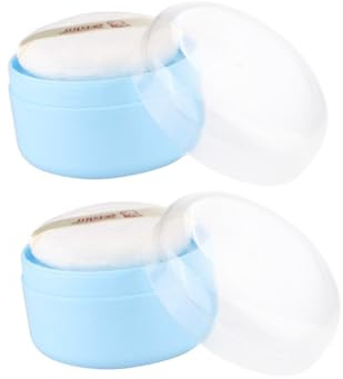 Supvox 2 Stück Puderquasten aus Kunststoff mit Integriertem Sieb für Gleichmäßiges Auftragen von Babypuder und Körperpuder Zuhause im Sommer