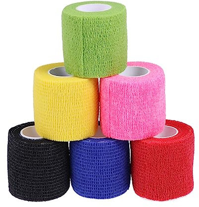HEATSHAKING 6pcs Non-Woven Wrap for Compression Athletic Use Stretchable Self-adhered Tape for Bulk and Needs