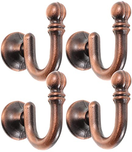 VALICLUD Ganchos para Cortinas De Pared Bola Redonda 4 Piezas Zincación Cobre Rojo Soportes Vintage para Decoración y Sujeción En Interiores Hogar