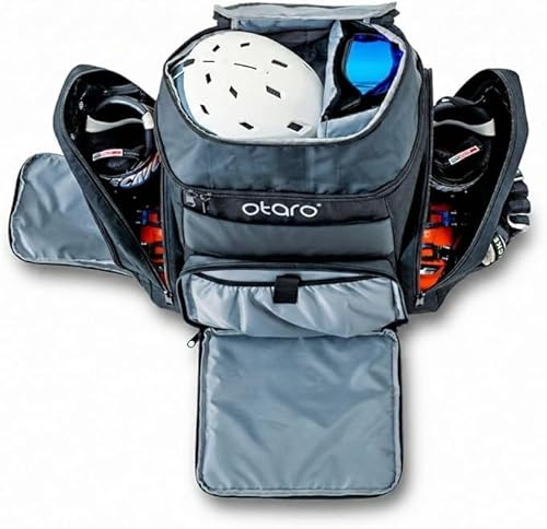 Otaro Skischuhtasche mit Helmfach | Skitasche für Skischuhe, Helm & Zubehör | > 60.000 begeisterte Kunden | Ski Boot Bag wasserfest, robuste Zipper - Skitasche Skischuhtasche Set - Schlittschuhtasche