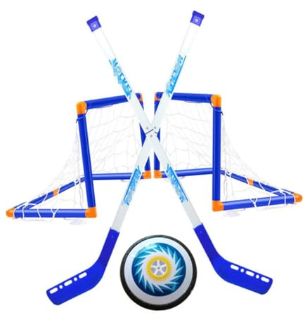 CLISPEED Electric Suspended Ice Hockey Ball Set with Airflow Motor Fan Interactive Sports for Blue Floating Hover Game Equipment for Indoor and Outdoor Fun and Response Training
