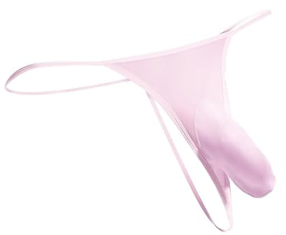 Bommi Fairy G-string för män sexiga T-Back trosor glänsande genomskinliga ultratunna glänsande passar S-L, Ljusviolett, L