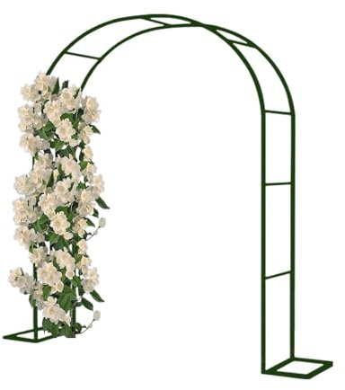Arche de jardin revêtue de zinc pour plantes grimpantes, décoration de mariage et tonnelle de balcon – 120 cm x 220 cm – Treillis de roses pour jardin extérieur structure métallique
