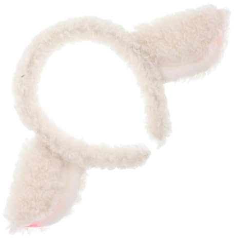 Cabilock Weiches Plüsch Haarband mit Lammohren für Einstellbarer Schafohr Haarreif Niedliches Cartoon Stirnband für Cosplay und Partys | Flauschige Lammohren mit verspielter Tieroptik als auffälliges Kostümaccessoire