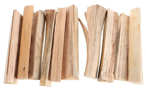 Mikikit Lot de 10 Bûches de Bois de Cuisson en Sapin 22 CM Bois pour Foyer Extérieur et Camping Combustion Propre pour Barbecue Four à Pizza et Poêle