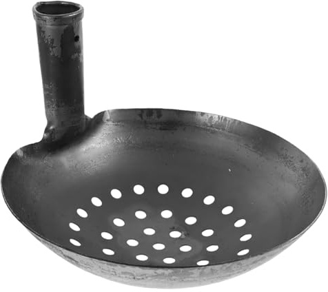 Pelle à Détritus en Métal - Louche en Fer pour L'Élimination du Fumier | Écope à Tamis pour Déchets de Jardin - pour Extérieur, Cour, Puits, Drainage, Allée, Gouttière, Boue, Vase et