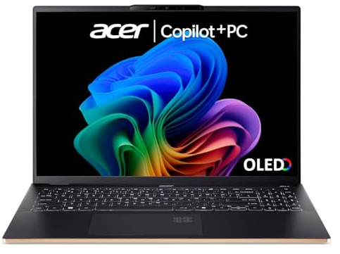acer Swift 16 AI SF16-51 Laptop Copilot+ PC (Intel Core Ultra 7 256V CPU | 16GB DDR5 RAM | 1TB NVMe SSD | Intel Arc Graphics | 16 QHD+ OLED Screen | Windows 11 Home) - Black
