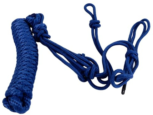 Licou en corde avec nœuds multiples, design réglable, licou d’entraînement pour chevaux, licou en polyester durable avec corde de traction pour un usage quotidien et une manipulati (Bleue)