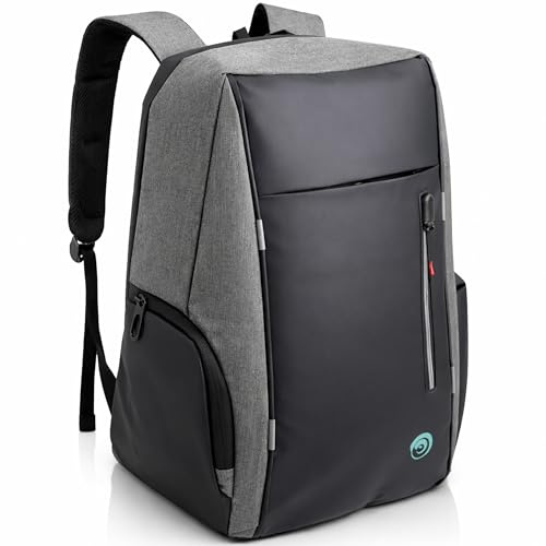 Generico Zaino Porta PC Uomo 15,6 Pollici Impermeabile con USB e Fascia Valigia, Zaino Lavoro Nero
