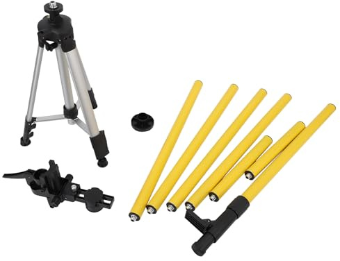Garvee Kit professionnel pour niveau laser – Perche télescopique avec trépied, hauteur réglable jusqu'à 4,2 m, adaptateurs filetés 1/4-20 & 5/8-11, compatible niveaux rotatifs et à lignes