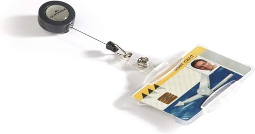 Durable Namensschild mit Ausweiskartenhalter für Betriebs-/Sicherheitsausweis, transparent, Packung à 10 Stück, 801119