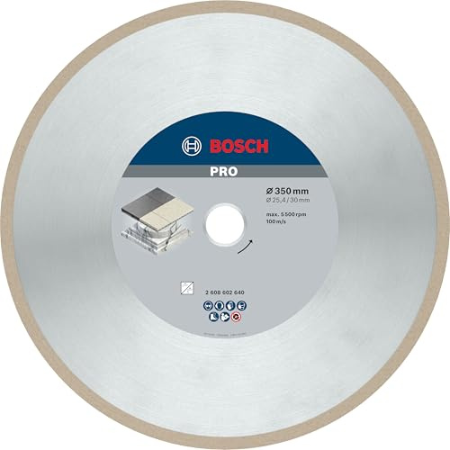Bosch 1x PRO Ceramic Diamanttrennscheibe, 350 x 30/25,4 mm | für Fliesen, Harte Fliesen, Ø 350 mm, Professional Zubehör Tischkreissäge
