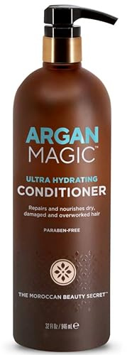 Argan Magic ultra-feuchtigkeits-conditioner für trockenes strapaziertes haar - reparaturen und schutz | verbessert die haargesundheit | paraben free (32 ounce / 946 milliliter)