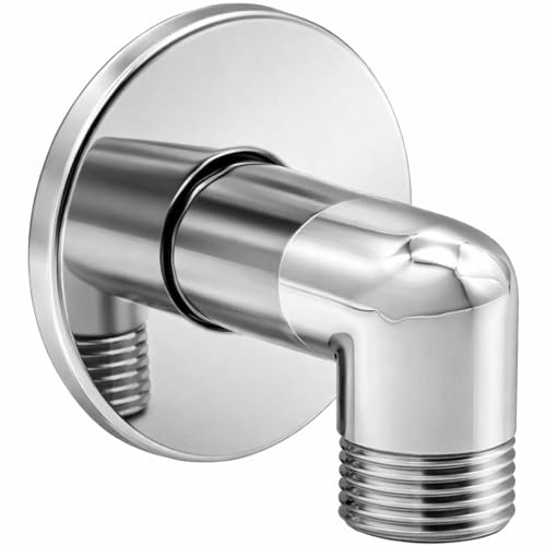 Daloual - Coude de raccordement mural en laiton chromé. Raccord pour douchette à main. Coude de raccordement pour flexible de douche